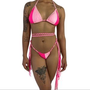 Braided Two tone Pink Bikini